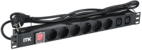 Блок розеток 6-м PDU немец. станд. + 2 С13 LED 1U шнур 2м ITK PH12-6D2C131-P IEK (ИЭК)