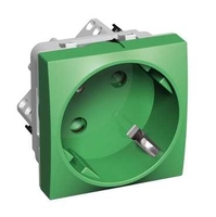 РОЗЕТКА 45 2P+E СО ШТОРКАМИ ЗЕЛЕНАЯ | ALB4528206 Schneider Electric
