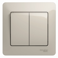 Выключатель 2-кл. СП Glossa 10А IP20 (сх. 5) 10AX в сборе молочн. SchE GSL000952 Schneider Electric