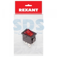 Выключатель клавишный 250V 6А (4с) ON-OFF красный с подсветкой Mini (RWB-207, SC-768) Индивидуальная упаковка 1 шт | 36-2190-1 REXANT