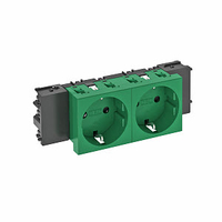 Розетка двойная 0° Modul45connect с з/к, 250 В, 16A (зеленый) (STD-D0C MZGN2) | 6120366 OBO Bettermann