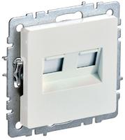 Розетка компьютерная двойная СП RJ45 кат.5E BRITE РК10-2-БрЖ жемчуж. IEK BR-K20-1-K36 (ИЭК)
