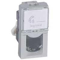 Механизм розетки компьютерной СП 1мод. Mosaic RJ45 кат.6 UTP алюм. Leg 079461 Legrand