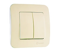 Выключатель 2-кл. СП Lillium N 10А IP20 крем. Makel 55203