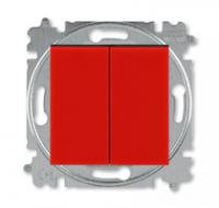 Переключатель 2-кл. СП Levit IP20 красн./дым. черн. ABB 2CHH595245A6065