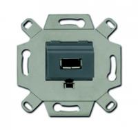 Механизм USB-розетки/разъёма, USB-type A, USB2.0, 5 полюсов, цвет серый | 0230-0-0420 2CKA000230A0420 ABB
