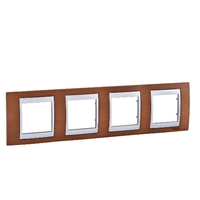 Рамка 4-м Unica Top вишня/алюм. SchE MGU66.008.0M2 Schneider Electric