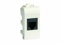 Телефонная розетка RJ-11 (разъем AMP). белая. 1мод. Brava | 76644B DKC (ДКС)