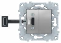 Розетка аудио/видео HDMI Unica New механизм алюм. SchE NU543030 Schneider Electric