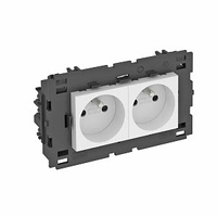 Розетка двойная 0° Modul45connect франц. стандарт, 250 В, 16A (белый) (STD-F0C8 RW2) | 6120622 OBO Bettermann