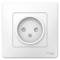 Розетка 1-м СП Blanca 16А IP20 250В без заземл. защ. шторки бел. SchE BLNRS000111 Schneider Electric