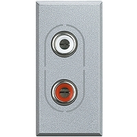 Аудиоразъем RCAх2 "Тюльпан" Axolute алюм. Leg BTC HC4281 Legrand