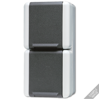 Розетка двойная горизонтальная SCHUKO 16A 250V накладная IP44 JUNG 8220W
