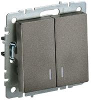 Выключатель 2-кл. СП BRITE ВС10-2-1-БрТБ 10А с инд. бронза IEK BR-V20-1-10-K45 (ИЭК)