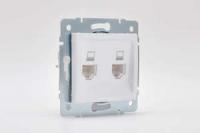 Механизм розетки компьютерн. 2-м СП KARINA RJ45 бел. LEZARD 707-0288-141