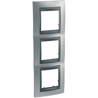 Рамка 3-м Unica Top хром матовый/графит SchE MGU66.006.238 Schneider Electric