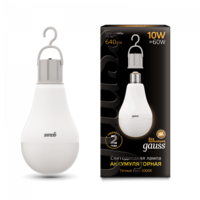 Лампа светодиодная Black LED A60 10W E27 640lm 3000K с Li-Ion аккумулятором | 102402100 Gauss