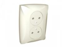 Розетка 2-м СП Дуэт 16А IP20 без заземл. беж. SchE WDE000220 Schneider Electric