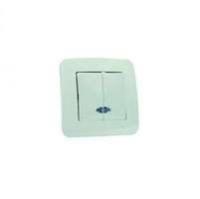 Выключатель 2-кл. СП Lillium N 10А IP20 с подсветкой крем. Makel 55223
