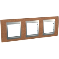 Рамка 3-м Unica Top вишня/алюм. SchE MGU66.006.0M2 Schneider Electric