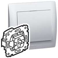 Механизм переключателя проходного 1-кл. СП Galea Life 16А IP21 250В с зел. подсветкой PRO21 0.5мА сер. Leg 775609 Legrand
