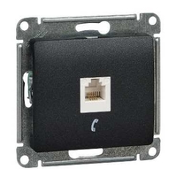 Розетка телефонная 1-м Glossa RJ11 механизм антрацит SchE GSL000781T Schneider Electric