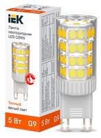 Лампа светодиодная CORN капсула 5Вт 230В 3000К керамика G9 IEK | LLE-CORN-5-230-30-G9 (ИЭК)