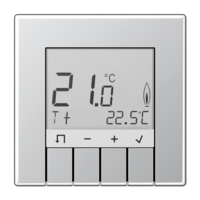 Комнатный контроллер с дисплеем стандарт , 10А, 230V для имерения и регулировки комнатной температуры пола Серия LS990 Материал- металл Цвет- алюминий JUNG TRDAL231