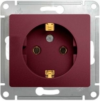 Розетка 1-м СП Glossa 16А IP20 250В с заземл. механизм баклажан. SchE GSL001143 Schneider Electric