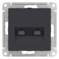 Механизм розетки компьютерной 2-м ATLAS DESIGN RJ45 + кат.5e карбон SchE ATN001085 Schneider Electric