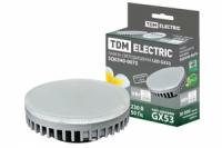 Лампа светодиодная LED 9Вт GX53 220В 4000К таблетка (плоский цилиндр) | SQ0340-0075 TDM ELECTRIC