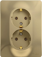 Розетка 2-м СП Glossa 16А IP20 с заземл. в сборе титан SchE GSL000424 Schneider Electric