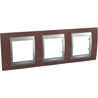 Рамка 3-м Unica Top табачное дерево/алюм. SchE MGU66.006.0M4 Schneider Electric
