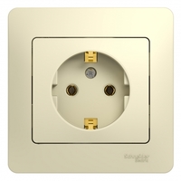 Розетка 1-м СП Glossa 16А IP20 с заземл. в сборе беж. SchE GSL000242 Schneider Electric