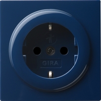 Розетка Gira S-Color 1-мест. 1мод. механизм с накладкой З/К скр. уст-ки16А 220-250В со шторками IP20 синий | 045346
