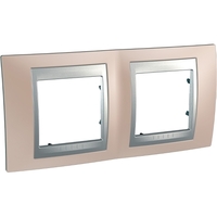 Рамка 2-м Unica Top оникс/алюм. SchE MGU66.004.096 Schneider Electric