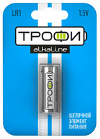 Батарейка щелочная (алкалиновая) LR1-1BL Б/т | Б0029643 ТРОФИ