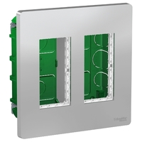 Блок СП UNICA SYSTEM+ 2х2 алюм. SchE NU172430 Schneider Electric