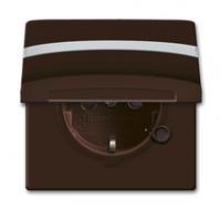 Розетка 1-м СП Allwetter44 20 EUGKBN-31-101 16А IP44 250В Schuko защ. шторки с крышкой полем для надписи уплотнит. кольцо корич. ABB 2CKA002064A0298 2064-0-0298