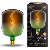 Лампа светодиодная филаментная Filament Flexible 5Вт V140-DC 1800К E27 200лм 140х200мм зел. Gauss 1009802105