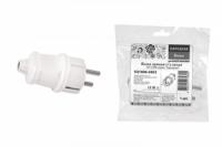 Вилка прямая с заземлением белая 16А 250В серии ''Народная'' - SQ1806-0403 TDM ELECTRIC