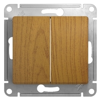 Выключатель 2-кл. СП Glossa 10А IP20 (сх. 5) 10AX механизм дуб SchE GSL000551 Schneider Electric