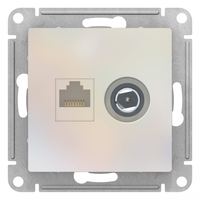 Розетка компьютерная + телевизионная 2-м AtlasDesign RJ45 кат.5E TV механизм жемчуж. SchE ATN000489 Schneider Electric