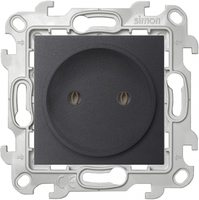 Механизм розетки 1-м СП Simon24 16А IP20 2P без защ. шторок графит Simon 2450442-038