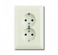 Розетка 2-м Schuko Basic 55 16А 250В chalet-white ABB 2CKA002014A1478
