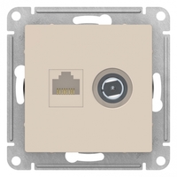 Механизм розетки 2-м ATLAS DESIGN комп. RJ45 кат.5E+TV беж. SchE ATN000289 Schneider Electric