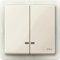 Клавиша 2-м Merten с окошком для свет. инд. IP44 беж. SchE MTN3424-0344 Schneider Electric