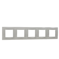Рамка 5-м Unica с декор. накл. беж. SchE MGU2.010.25 Schneider Electric