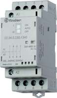 Контактор модульный 2NO + 2NC 25А AgSnO2 230В AC/DC 35мм IP20 опции: мех. индикатор LED FINDER 223402304620