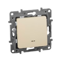 Механизм переключателя 1-кл. СП Etika Plus 10А IP20 250В 10AX с подсветкой безвинт. зажимы сл. кость Leg 672315 Legrand